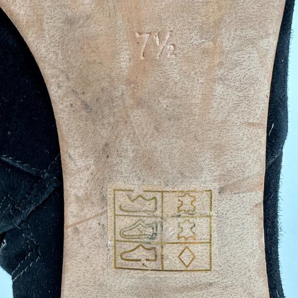 Madewell Black Suede Jada Chunky Block Heel Leather Boho Classic 7.5 Ankle Boot - Picture 9 of 9